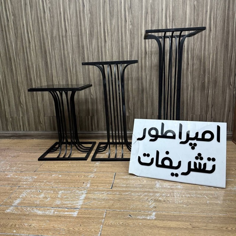 میز۳ سایز مربع نرده ای مشکی