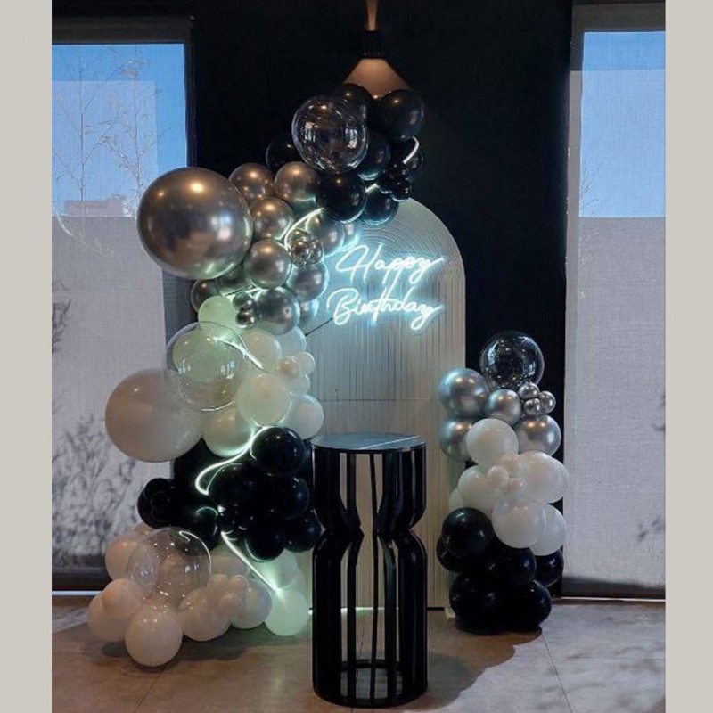 دکور تولد اقتصادی سیاه و سفید - کد 605