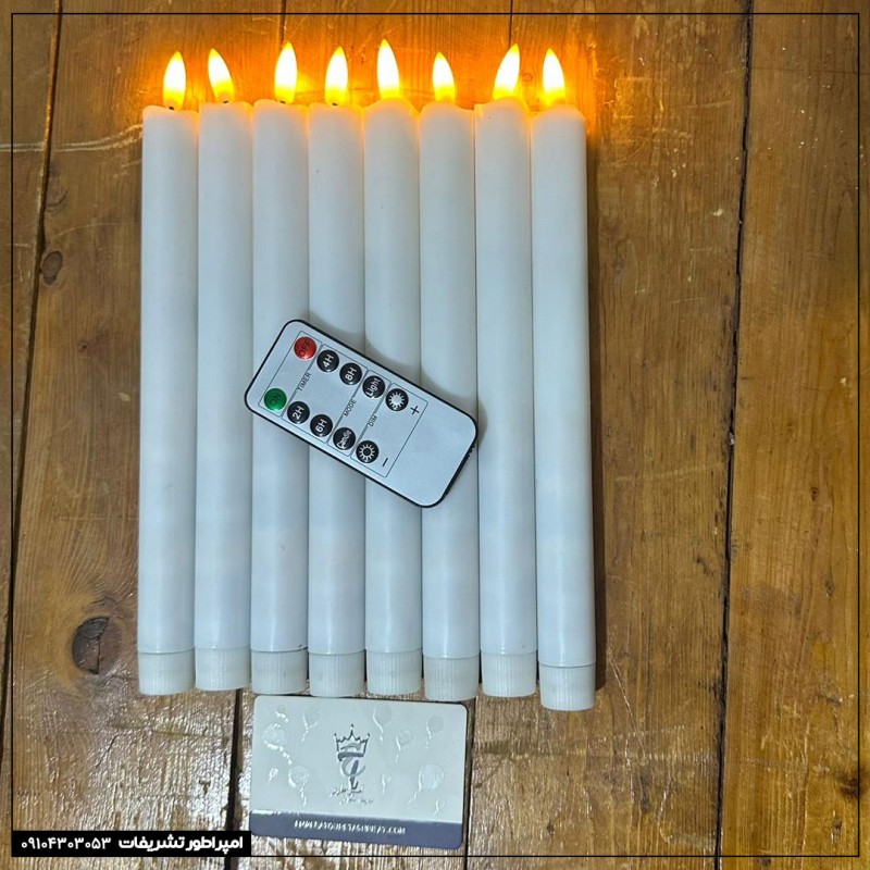 شمع LED سفید ۳۰ سانتی‌متری – نور گرم و جادویی