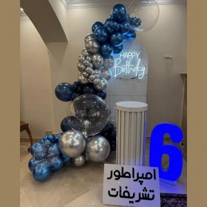 بادکنک آرایی  تم پسرانه  رنگ کروم