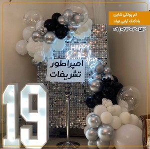 بادکنک آرایی تم پولکی شاین