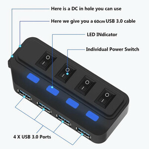 هاب 4 پورت USB 3.0 مدل 2019