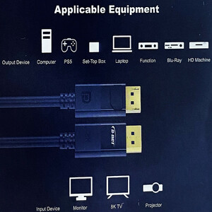 کابل تبدیل DisplayPort دی نت مدل DT_4O5_8K طول 1.5 متر