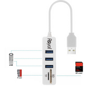 هاب 5 پورت USB3.0 و رم ریدر رویال مدل R_H_&amp;amp;_R_448