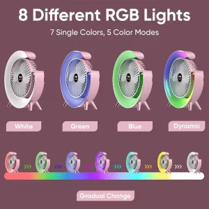 پنکه رومیزی مدل چراغ دار Colorful