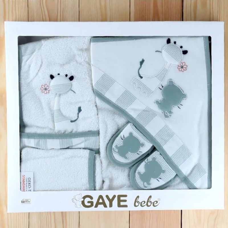 ست حوله 5 تکه نوزاد Gaye bebe طرح زرافه