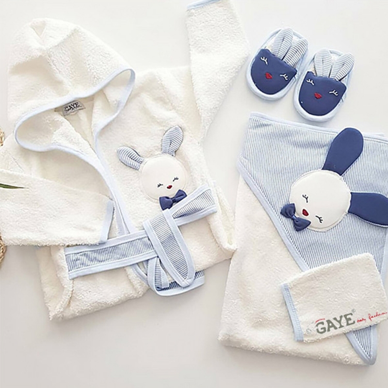 ست حوله 5 تکه نوزاد Gaye bebe  طرح خرگوش