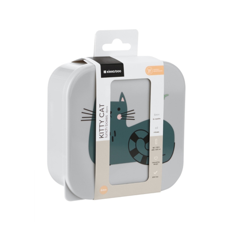 ظرف غذا 4 عددی کیکابو مدل Kitty cat