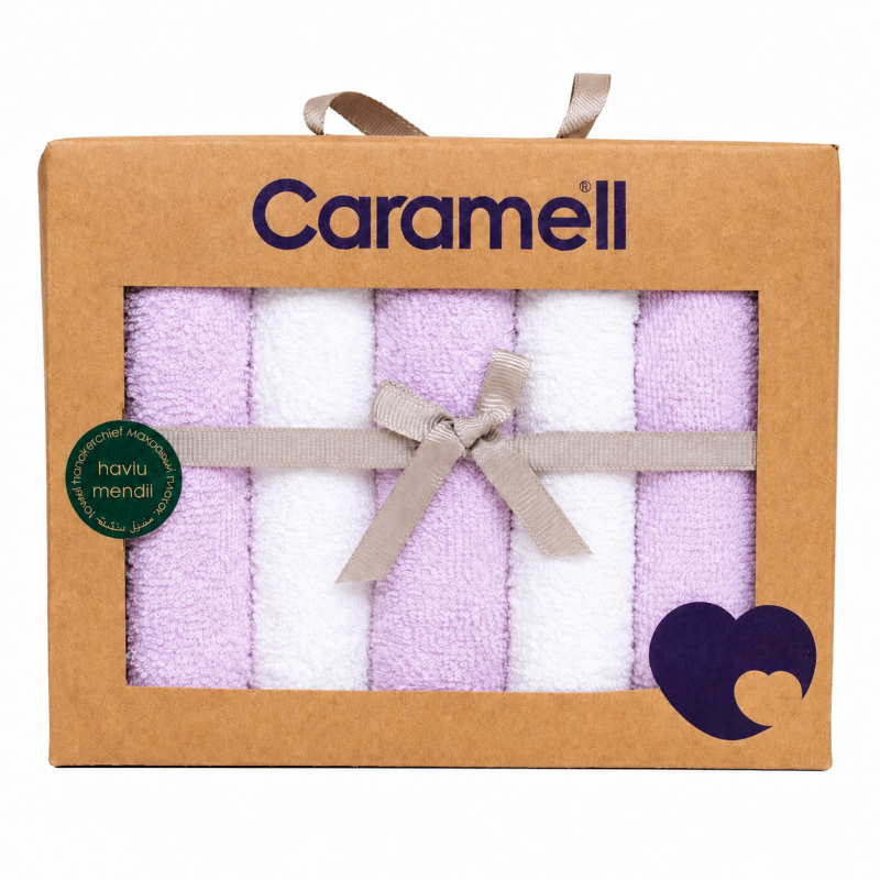 دستمال دست و صورت نوزاد کارامل بسته 5 عددی caramell