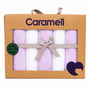 دستمال دست و صورت نوزاد کارامل بسته 5 عددی caramell