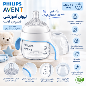 شیشه شیر طلقی دسته دار 150 میل اونت Avent (جریان سریع 5 قطره)