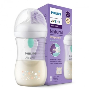 شیشه شیر طلقی 260 میل سوپاپ دار اونت Avent طرحدار