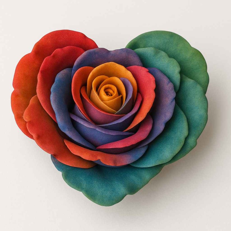 قالب سیلیکونی  گل رز قلبی