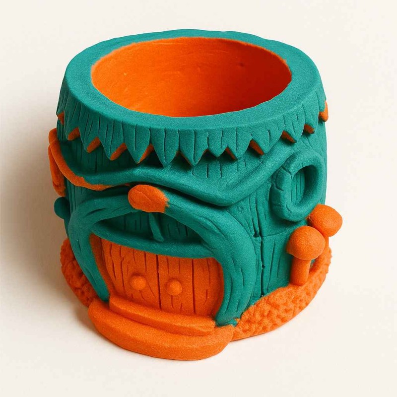 قالب سیلیکونی  گلدان بزرگ  طرح  کلبه هابیت