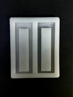 قالب سیلیکونی گل سر مستطیلی دو تایی مخصوص  زیور لات 4 سانت