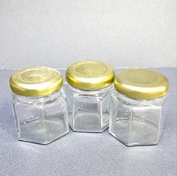 جار شمع سازی شش گوشه در  طلایی