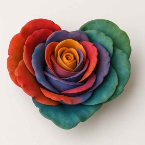 قالب سیلیکونی  گل رز قلبی