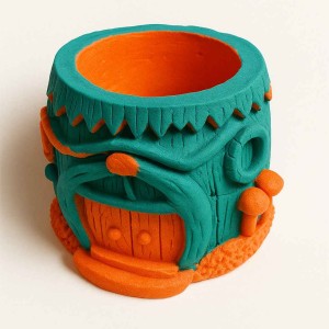 قالب سیلیکونی  گلدان بزرگ  طرح  کلبه هابیت