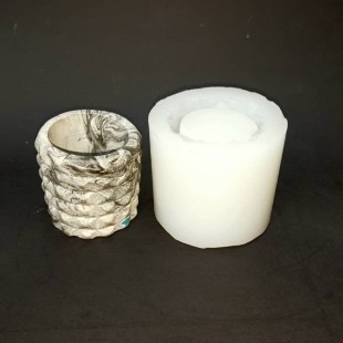 قالب   سیلیکونی سنگ مصنوعی و رزین  گلدان-جاشمعی استوانه