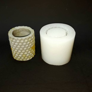 قالب   سیلیکونی سنگ مصنوعی و رزین  گلدان  -جاشمعی  استوانه 2