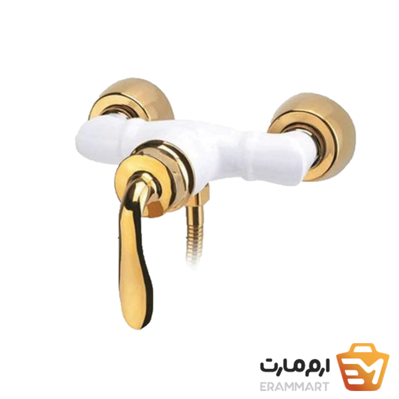 شیر توالت ایران گروه مدل اهرمی هلن سفید طلا