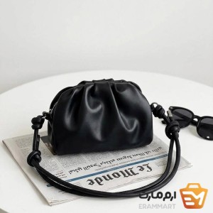 کیف کوچک چروک با بند گره‌دار
