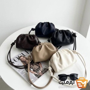 کیف کوچک چروک با بند گره‌دار