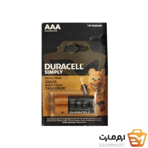 باتری نیم قلمی دوراسل مدل ALKALINE SIMPLY 1.5V بسته دو عددی