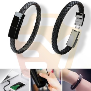 دستبند چرمي مدل  TE-DOS wristband portable charging cable TD-UC2110 TC-IP