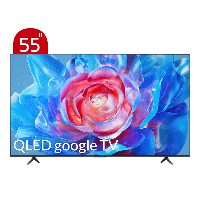 تلویزیون تی سی ال مدل 55C655 سایز 55 اینچ QLED UHD 4K هوشمند google TV