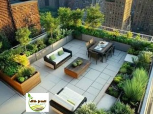 طراحی واجرای  انوع روف گاردن با متریال روز