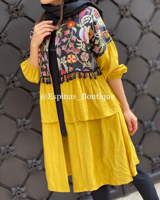 مانتو جلو سینه گلدار کد 347