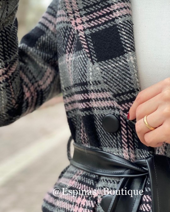 پالتو چهارخونه پشمی