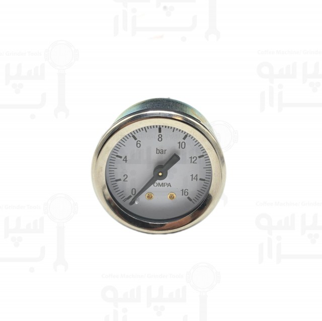 منومتر فشار پمپ لامارزوکو از ۰تا۱۶ بار فشار همراه با لوله و مهره با رزوه ۱/۴