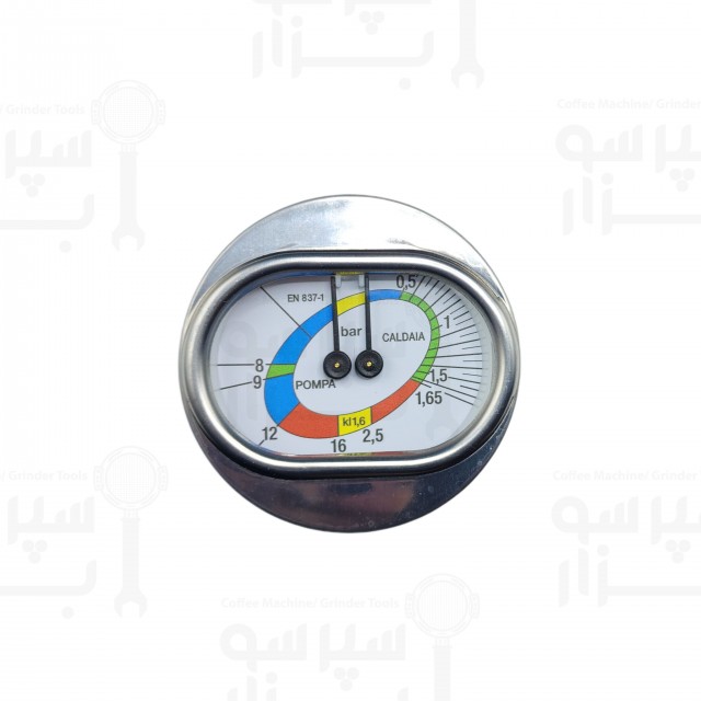 منومتر / مانومتر پمپ بویلر کونتی / سنرمو دو عقربه رزوه ۱/۸ قطر بدنه ۶۳ میل