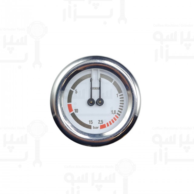 منومتر / مانومتر پ۲ عقربه بی اف سی – رویال/ ساب نشانگر ۰-۲٫۵ بار و ۰-۱۵ بار فشار قطر بدنه ۶۳ میلیمتر