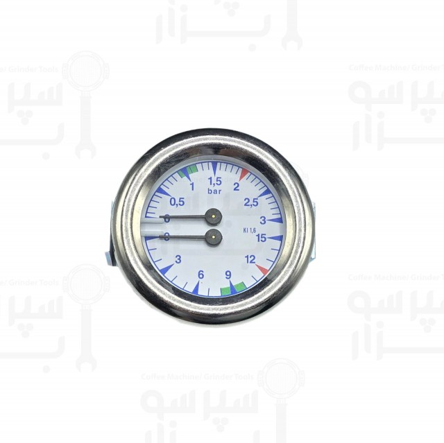 مانومتر / منومتر  پمپ بویلر اس وی ساب ایتالیا قطر بدنه ۶۳ میلیمتر قطر قاب ۶۶ میلیمتر