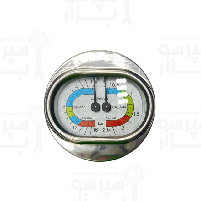 منومتر / مانومتر ۲ عقربه گاجا قطر ۶۳ میلیمتر با سیستم کنترل فشار