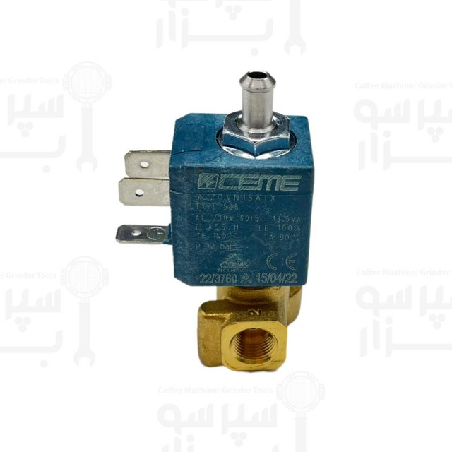شیر برقی سم ۳ سه  راهه طرفه رزوه ۱/۸ ۱/۸ تحمل فشار تا 20 بار ۲۳۰ولت ۵۰هرتز دی ان 1.5 میلیمتر هسته لاستیک