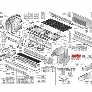 قاب پوشش کروم  ردیف اول قسمت بالا سمت راست ( دید از جلوی دستگاه ) لاسپازیاله اس۴۰ اورجینال
