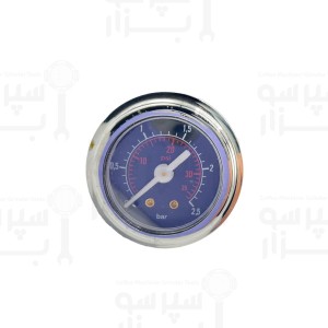 منومتر / مانومتر تک عقربه مشکی رنگ نمایشگر فشار بخار بویلر مناسب ایزومک / وی بی ام / دالاکورته ۰-2.5 بار رزوه 1/8 اینچ قطر بدنه 41 میلیمتر و قطر فریم بیرونی 50 میلیمتر