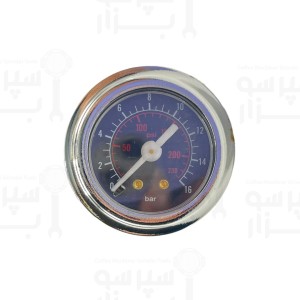 منومتر / مانومتر تک عقربه مشکی رنگ نمایشگر فشار آب پمپ مناسب ایزومک / وی بی ام / دالاکورته  ۰-۱۶ باررزوه 1/8 اینچ قطر بدنه 41 میلیمتر و قطر فریم بیرونی 50 میلیمتر