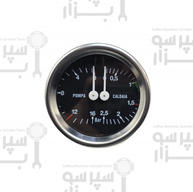 منومتر / مانومتر دوعقربه دستگاه های فوتورمت / اکسپوبار / گاجا / ایتال کرم /  ویزا کرم /  مدل ام۲۲ ام۲۹ نشانگر  فشار بخار تا 2/5 بار فشار آب تا 16  بار قطربدنه 60 میلیمتر  قطر قاب بیرونی 65 میلیمتر رزوه 1/8