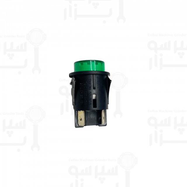 کلید فشاری بیپولار روشن و خاموش گرد سبز رنگ بیزرا٫فائما