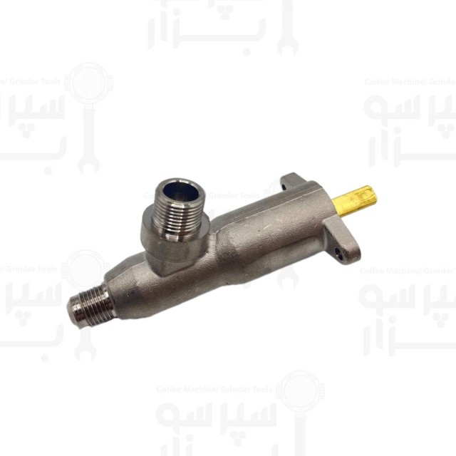 شیر آب و بخار استیل جیمبالی مدل های ام21 / ام22 / ام24 / ام27 / ام27 جدید / ام34 / همه مدل های کاسادیو/ فائما ای98 رزوه ورودی ۱/۴ خروجی ۳/۸ با زاویه ۱۲۰ درجه