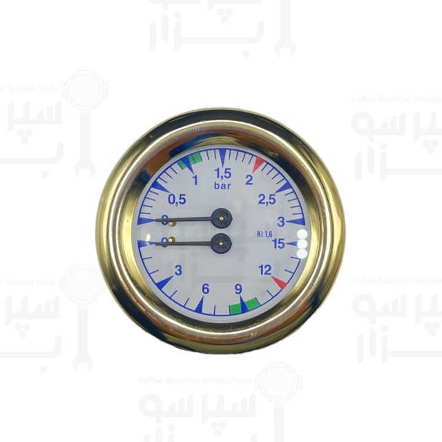 منومتر / مانومتر فشار دو عقربه بی اف سی / رویال قطر بدنه ۶۳ میل اورجینال فریم طلایی