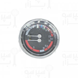 گیج منومتر / مانومتر دو عقربه وگا پولاریس فشار آب از 0 تا 15 بار و فشار بخار بویلر از 0 الی 2/5 بار قطر بدنه ۶۳ و قطر فریم بیرونی 69 میلیمتر رزوه 1/8 اینچ