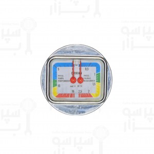گیج منومتر / مانومتر دو عقربه فوتورا / وی بی ام فشار آب از 0 تا 16 بار و فشار بخار بویلر از 0 الی 2/5 بار قطر بدنه 63 و قطر فریم بیرونی 70 میلیمتر رزوه 1/8 اینچ