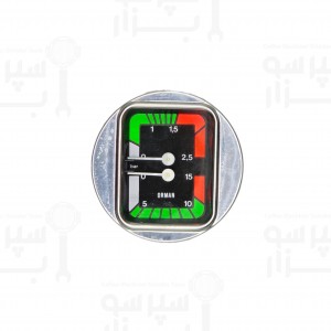 گیج منومتر / مانومتر دو عقربه پاوونی فشار آب از 0 تا 15 بار و فشار بخار بویلر از 0 الی 2/5 بار قطر بدنه 63 و قطر فریم بیرونی 70 میلیمتر رزوه 1/8 اینچ