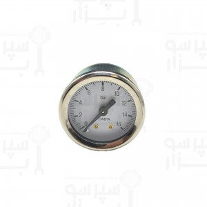 گیج منومتر / مانومتر تک عقربه فشار آب پمپ مارزوکو از ۰ تا ۱۶ بار قطر بدنه 41 میلیمتر همراه با لوله و مهره با رزوه ۱/۴ اینچ